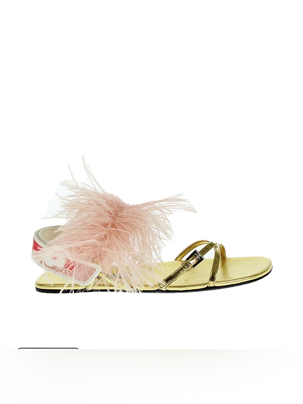 Authentic Prada Gold Leather Feather Sandals - Picture 2 of 10